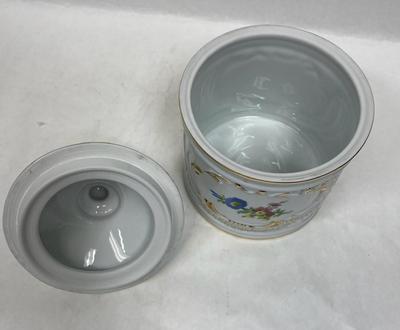 Vintage Royal Danube Garden Butterfly Porcelain Cookie/Coffee Canister Gold Trim