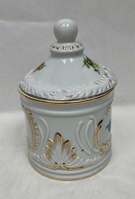 Vintage Royal Danube Garden Butterfly Porcelain Cookie/Coffee Canister Gold Trim