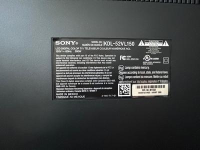 Lot 95. Sony Bravia TV 52" LCD