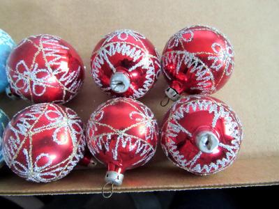 Mixed Lot of West Germany and Poland Glass Christmas Ornaments