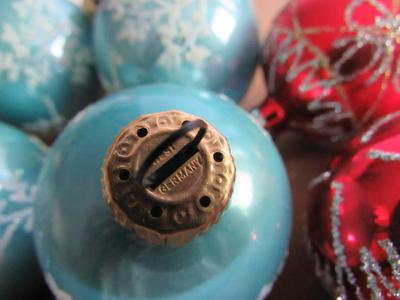 Mixed Lot of West Germany and Poland Glass Christmas Ornaments