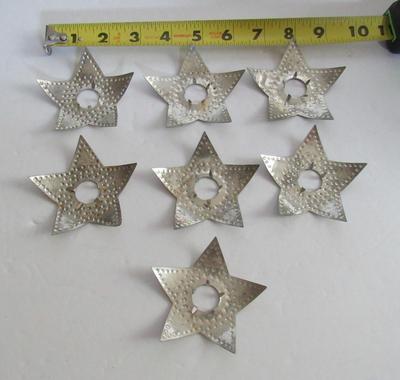 Antique Tin Star Shaped Christmas Light Reflectors