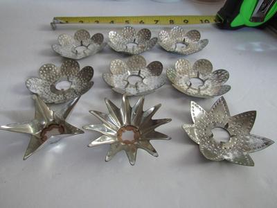 Lot of Misc Antique Tin Christmas Light Reflectors