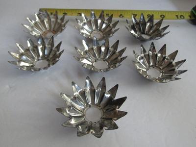 Antique Tin Flower Shaped Christmas Light Reflectors