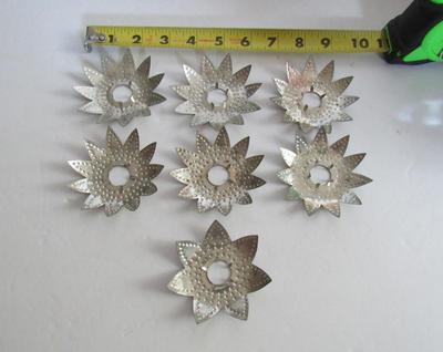 Antique Tin Floral Shaped Christmas Light Reflectors