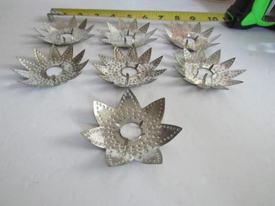 Antique Tin Floral Shaped Christmas Light Reflectors