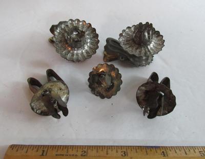 Antique Tin Unusual Christmas Tree Candle Holders