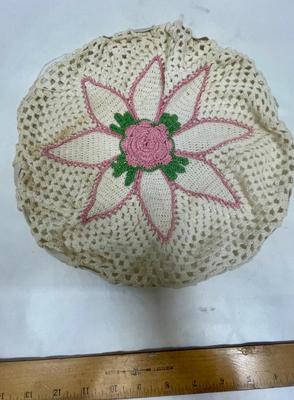 Vintage Round Doily with Elastic around edge