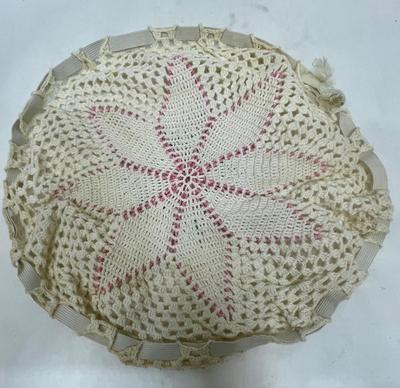 Vintage Round Doily with Elastic around edge