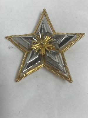Vintage Gold and Silver Tone 5-Pointed Star Brooch Pin