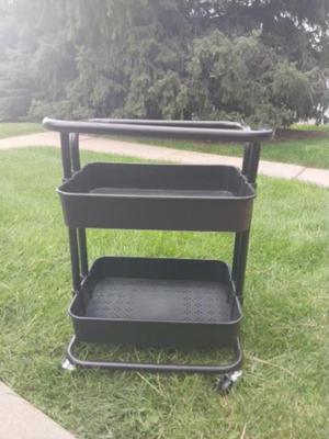METAL THREE TRAY CART ON CASTORS