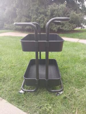 METAL THREE TRAY CART ON CASTORS