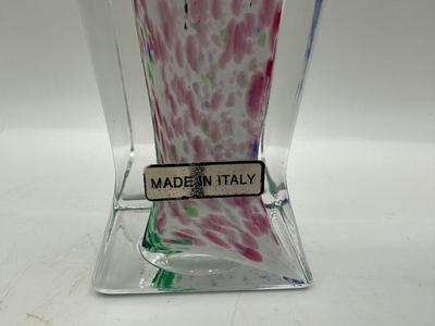 Italian Bud Vase Rainbow Swirl