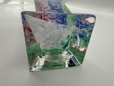 Italian Bud Vase Rainbow Swirl