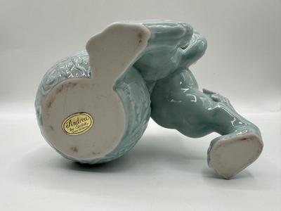 Celadon Foo Dog Figurine, Andrea by Sadek, Chinese Guardian Lion