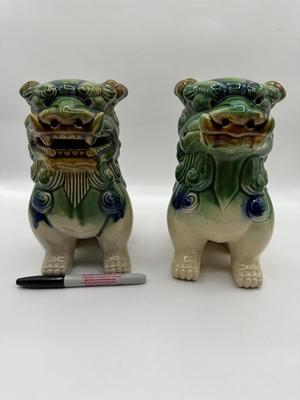 Pair Of Chinese Ceramic Foo Dogs
