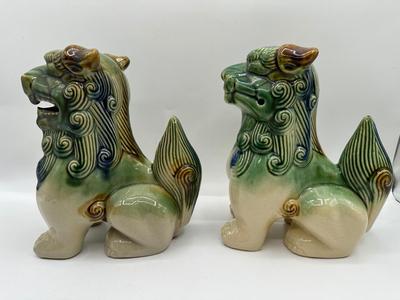 Pair Of Chinese Ceramic Foo Dogs