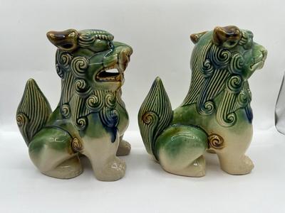 Pair Of Chinese Ceramic Foo Dogs