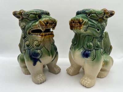 Pair Of Chinese Ceramic Foo Dogs