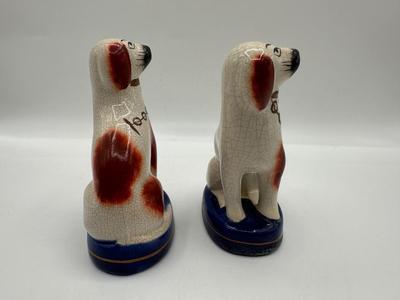 Mid-Century Boho Chic English Staffordshire Style Dog Figurines