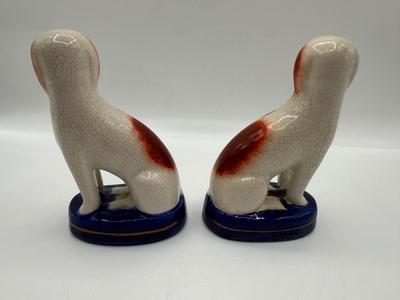 Mid-Century Boho Chic English Staffordshire Style Dog Figurines