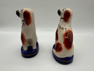 Mid-Century Boho Chic English Staffordshire Style Dog Figurines