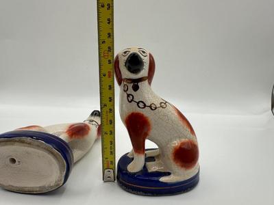 Mid-Century Boho Chic English Staffordshire Style Dog Figurines