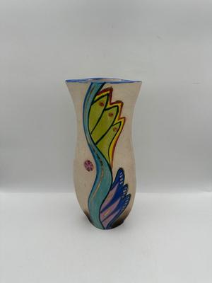 Hand Painted Colorful Vase, Marked