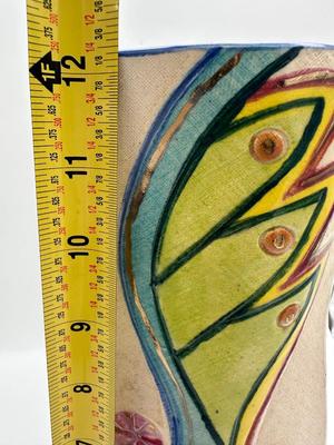 Hand Painted Colorful Vase, Marked