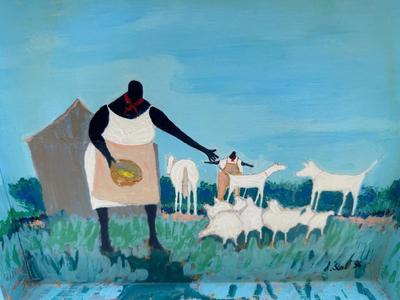 Original DARRELL SCOTT “Feeding the Chickens”