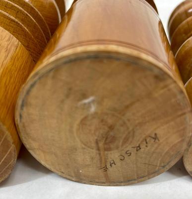 Lot of 4 Turned Wood Candle Holders