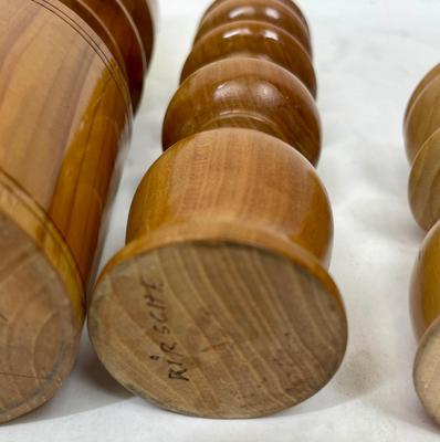 Lot of 4 Turned Wood Candle Holders