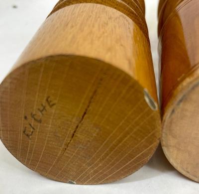 Lot of 4 Turned Wood Candle Holders