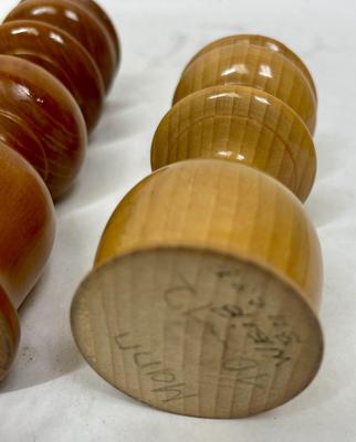 Lot of 4 Turned Wood Candle Holders