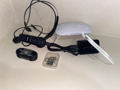 BLUE PARROT BLUETOOTH HEADSET, TRAVEL UV SANITIZER & MORE