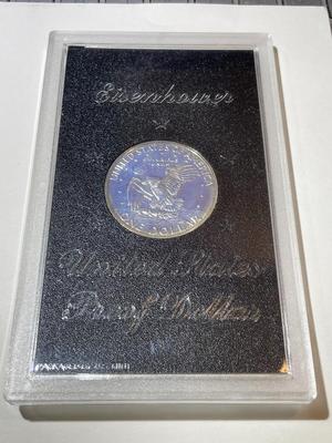 1971-S Proof Eisenhower Silver Dollar Doubled Die Obverse (DDO) in Original Government Holder (No Brown Outer Box).