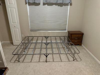 2 PIECE FOLDING BED FRAME AND BROYHILL NIGHT STAND