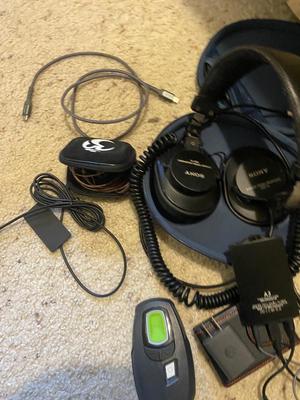 SONY HEADPHONES, FIIO A3 HEADPHONE AMPLIFIER, AN ARRAY OF ELECTRONICS CORDS & MORE