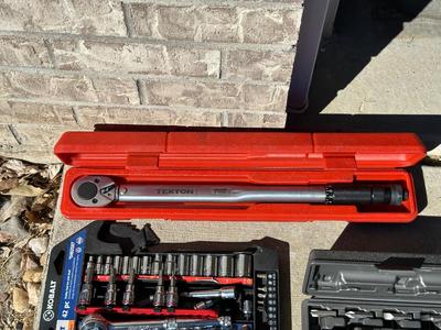 KOBALT SOCKET SET, IMPACT DRIVER, CALIBRATED TORQUE WRENCH AND MORE