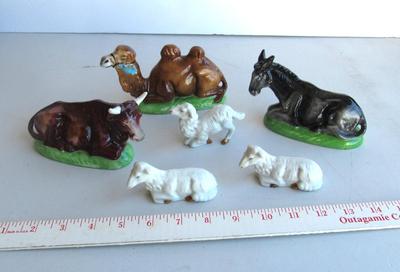 Vintage Porcelain Nativity Animals