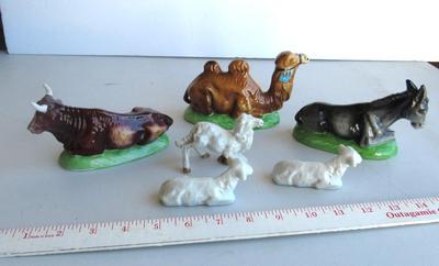 Vintage Porcelain Nativity Animals