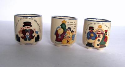 Unused Set of Christmas Theme Snowman Small Candles