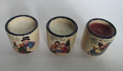 Unused Set of Christmas Theme Snowman Small Candles