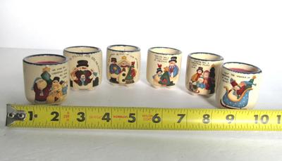 Unused Set of Christmas Theme Snowman Small Candles