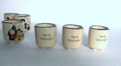 Unused Set of Christmas Theme Snowman Small Candles