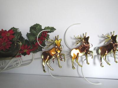Neat Home Interiors Metal Sleigh With Reindeer Wall Hanging