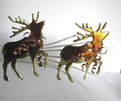 Neat Home Interiors Metal Sleigh With Reindeer Wall Hanging
