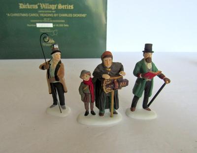 Nice Older Dept 56 Never Used Limited Edition Set: "Christmas Carol' Reading by Charles Dickens"