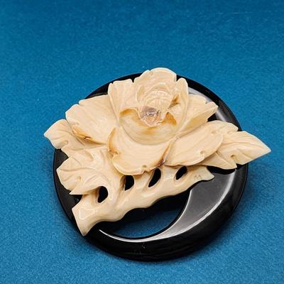Carved Rose Brooch