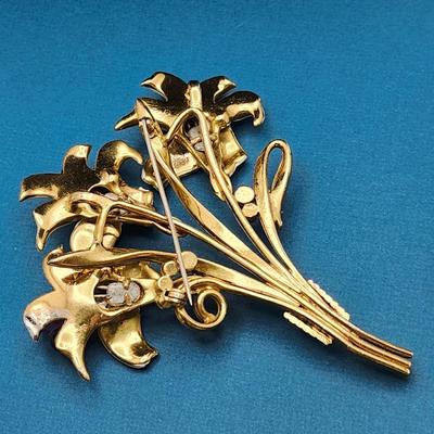 Enamel Flower Brooch